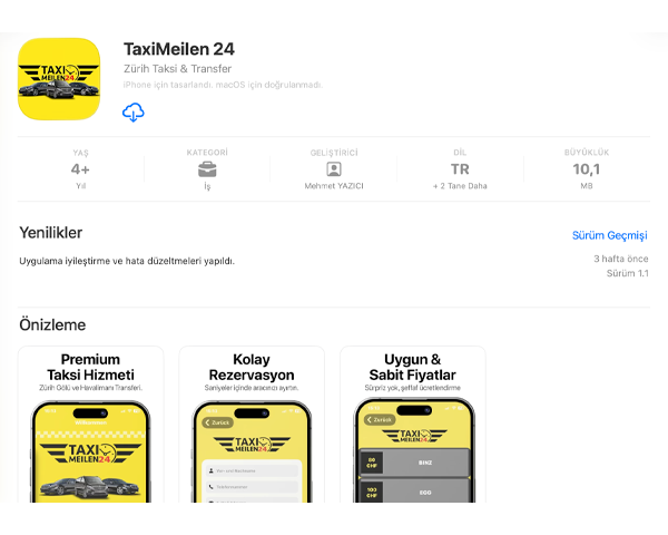 TaxiMeilen 24 iOS Uygulaması